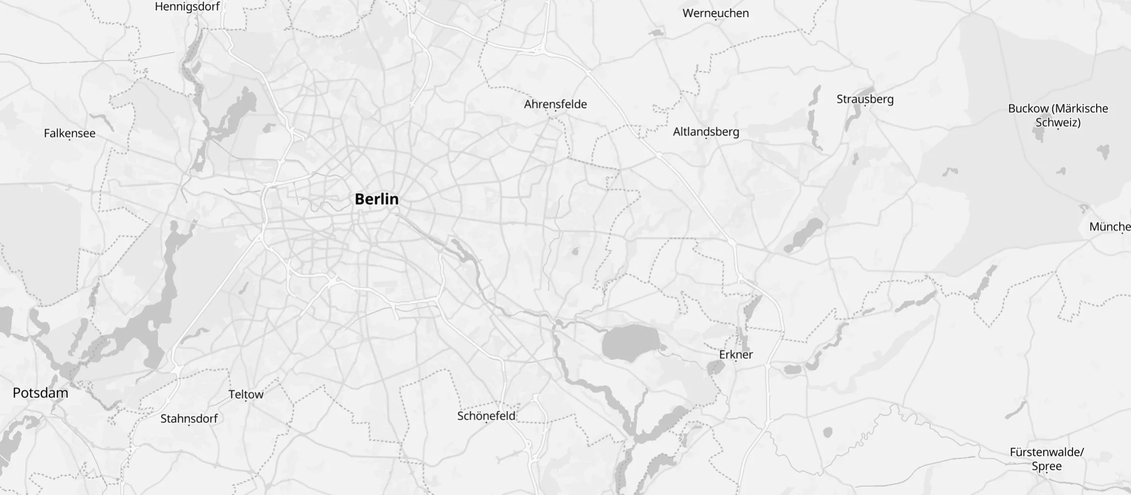 Karte mit den vier DMA-Standorten in Berlin und Brandenburg